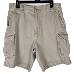 Abercrombie & Fitch Cargo Shorts Mens Sz 34 Tan Heavy Khaki Y2K Vintage Military